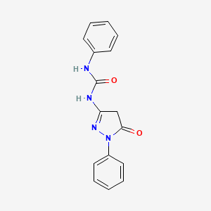 molecular formula C16H14N4O2 B12003803 N-(5-Oxo-1-phenyl-4,5-dihydro-1H-pyrazol-3-yl)-N'-phenylurea CAS No. 2046-44-8