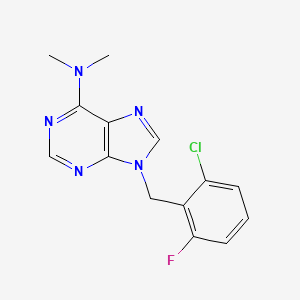 molecular formula C14H13ClFN5 B1200393 9-(2-Chloro-6-fluorobenzyl)-6-dimethylaminopurine CAS No. 70091-23-5