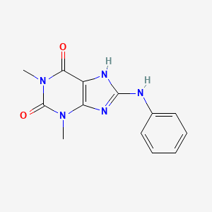 molecular formula C13H13N5O2 B1200396 8-anilino-1,3-dimethyl-7H-purine-2,6-dione CAS No. 61034-15-9