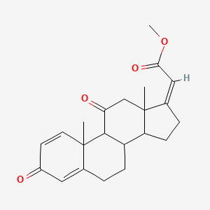 molecular formula C22H26O4 B12004050 methyl (17Z)-3,11-dioxopregna-1,4,17-trien-21-oate CAS No. 75083-45-3