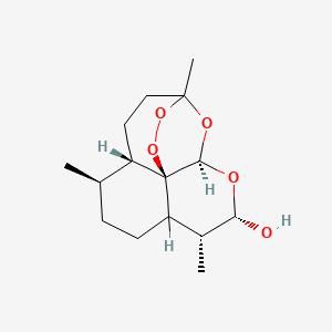 molecular formula C15H24O5 B1200408 (4S,5R,9R,10S,12R,13R)-1,5,9-trimethyl-11,14,15,16-tetraoxatetracyclo[10.3.1.04,13.08,13]hexadecan-10-ol 