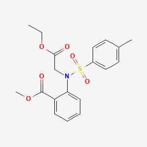 molecular formula C19H21NO6S B12004091 Methyl 2-[(2-ethoxy-2-oxoethyl)-(4-methylphenyl)sulfonylamino]benzoate CAS No. 14370-73-1