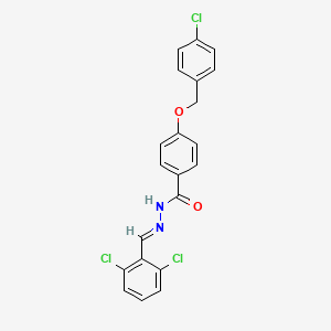 molecular formula C21H15Cl3N2O2 B12004146 4-((4-Chlorobenzyl)oxy)-N'-(2,6-dichlorobenzylidene)benzohydrazide CAS No. 396110-14-8