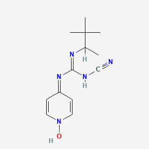 molecular formula C13H19N5O B1200418 N-Cyano-N'-(pyridin-4-yl)-N''-(1,2,2-trimethylpropyl)guanidine N-oxide CAS No. 83285-82-9