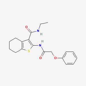 molecular formula C19H22N2O3S B12004229 N-ethyl-2-(2-phenoxyacetamido)-4,5,6,7-tetrahydro-1-benzothiophene-3-carboxamide CAS No. 503864-99-1