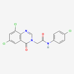 molecular formula C16H10Cl3N3O2 B12004251 N-(4-Chlorophenyl)-2-(6,8-dichloro-4-oxoquinazolin-3(4H)-yl)acetamide CAS No. 618443-58-6