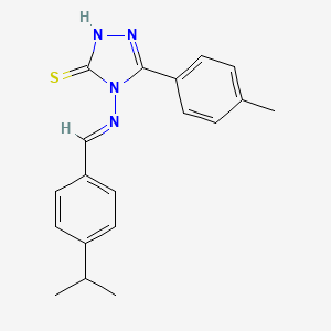 molecular formula C19H20N4S B12004253 4-((4-Isopropylbenzylidene)amino)-5-(4-methylphenyl)-4H-1,2,4-triazole-3-thiol 