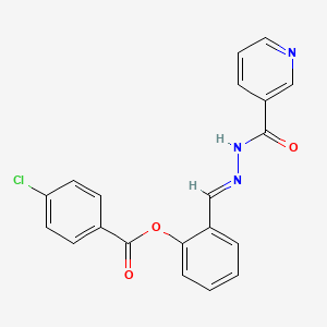 molecular formula C20H14ClN3O3 B12004289 [2-[(E)-(pyridine-3-carbonylhydrazinylidene)methyl]phenyl] 4-chlorobenzoate 