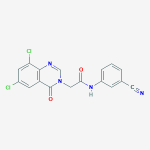 molecular formula C17H10Cl2N4O2 B12004303 N-(3-Cyanophenyl)-2-(6,8-dichloro-4-oxoquinazolin-3(4H)-yl)acetamide CAS No. 618443-73-5