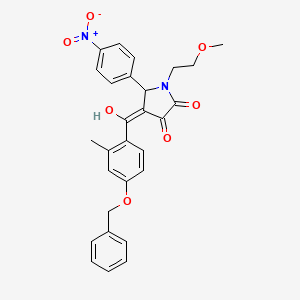 molecular formula C28H26N2O7 B12004335 4-(4-(Benzyloxy)-2-methylbenzoyl)-3-hydroxy-1-(2-methoxyethyl)-5-(4-nitrophenyl)-1H-pyrrol-2(5H)-one 