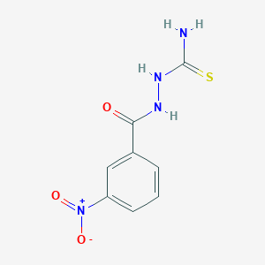 molecular formula C8H8N4O3S B12004343 2-(3-Nitrobenzoyl)hydrazine-1-carbothioamide CAS No. 886-29-3