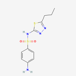 molecular formula C11H14N4O2S2 B12004351 4-amino-N-(5-propyl-1,3,4-thiadiazol-2-yl)benzenesulfonamide CAS No. 71119-32-9