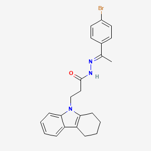 molecular formula C23H24BrN3O B12004358 N'-(1-(4-BR-PH)Ethylidene)3(1,2,3,4-tetrahydro-9H-carbazol-9-YL)propanohydrazide CAS No. 401649-23-8