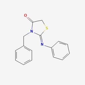 molecular formula C16H14N2OS B12004378 3-Benzyl-2-(phenylimino)-1,3-thiazolidin-4-one 