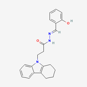 molecular formula C22H23N3O2 B12004459 N'-[(E)-(2-hydroxyphenyl)methylidene]-3-(1,2,3,4-tetrahydro-9H-carbazol-9-yl)propanehydrazide 