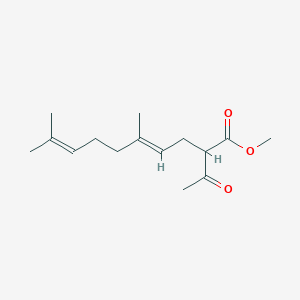 molecular formula C15H24O3 B12004478 methyl (4E)-2-acetyl-5,9-dimethyl-4,8-decadienoate 