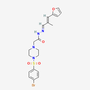 molecular formula C20H23BrN4O4S B12004482 2-{4-[(4-bromophenyl)sulfonyl]-1-piperazinyl}-N'-[(E,2E)-3-(2-furyl)-2-methyl-2-propenylidene]acetohydrazide 