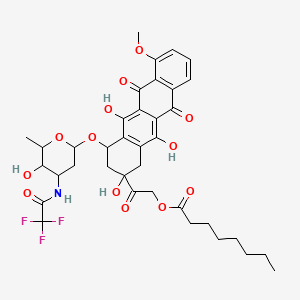 molecular formula C37H42F3NO13 B1200458 Trifluoroacetyladriamycin-14-octanoate CAS No. 64376-45-0