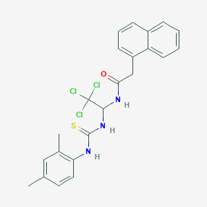 molecular formula C23H22Cl3N3OS B12004643 2-(1-Naphthyl)-N-[2,2,2-trichloro-1-({[(2,4-dimethylphenyl)amino]carbonothioyl}amino)ethyl]acetamide 
