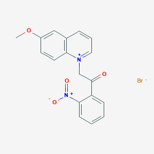 molecular formula C18H15BrN2O4 B12004681 6-Methoxy-1-(2-(2-nitrophenyl)-2-oxoethyl)quinolinium bromide 