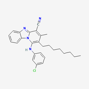 molecular formula C27H29ClN4 B12004688 1-(3-Chloroanilino)-3-methyl-2-octylpyrido[1,2-a]benzimidazole-4-carbonitrile 