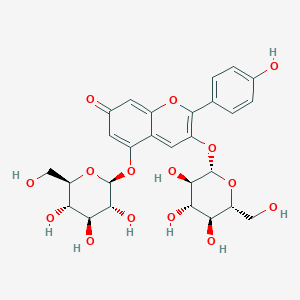 molecular formula C27H30O15 B1200469 天竺葵红素-3,5-二-O-β-D-葡萄糖苷 