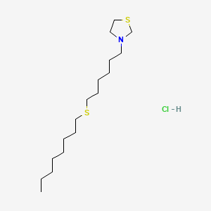 molecular formula C17H36ClNS2 B12004780 Thiazolidine, 3-(6-(octylthio)hexyl)-, hydrochloride CAS No. 41957-00-0