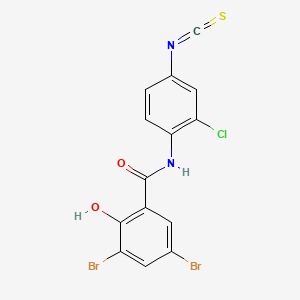 molecular formula C14H7Br2ClN2O2S B1200479 3,5-Dibromo-2-chlorosalicylanilide-4'-isothiocyanate CAS No. 72670-62-3