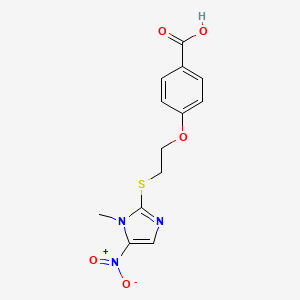 molecular formula C13H13N3O5S B1200485 4-[2-(1-Methyl-5-nitroimidazol-2-yl)sulfanylethoxy]benzoic acid 