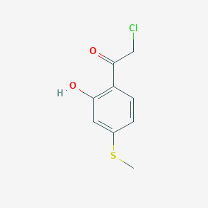 molecular formula C9H9ClO2S B012005 Ethanone, 2-chloro-1-[2-hydroxy-4-(methylthio)phenyl]- CAS No. 102645-96-5