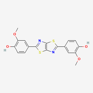 molecular formula C18H14N2O4S2 B12005134 4,4'-(1,3)Thiazolo(5,4-d)(1,3)thiazole-2,5-diylbis(2-methoxyphenol) CAS No. 6961-99-5