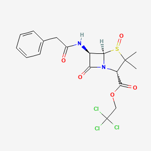 molecular formula C18H19Cl3N2O5S B12005165 2,2,2-trichloroethyl (2S,5R,6R)-3,3-dimethyl-7-oxo-6-[(phenylacetyl)amino]-4-thia-1-azabicyclo[3.2.0]heptane-2-carboxylate 4-oxide 