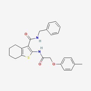 molecular formula C25H26N2O3S B12005183 N-benzyl-2-{[(4-methylphenoxy)acetyl]amino}-4,5,6,7-tetrahydro-1-benzothiophene-3-carboxamide 