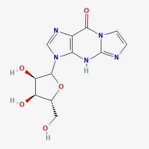 molecular formula C12H13N5O5 B1200519 3-(d-Ribofuranosyl)-3,4-dihydro-9h-imidazo[1,2-a]purin-9-one CAS No. 62462-38-8