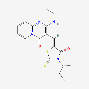 molecular formula C18H20N4O2S2 B12005194 (5Z)-3-butan-2-yl-5-[[2-(ethylamino)-4-oxopyrido[1,2-a]pyrimidin-3-yl]methylidene]-2-sulfanylidene-1,3-thiazolidin-4-one CAS No. 609796-16-9