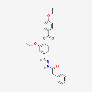 molecular formula C26H26N2O5 B12005242 2-Ethoxy-4-(2-(phenylacetyl)carbohydrazonoyl)phenyl 4-ethoxybenzoate CAS No. 765276-51-5