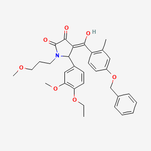 molecular formula C32H35NO7 B12005252 4-[4-(benzyloxy)-2-methylbenzoyl]-5-(4-ethoxy-3-methoxyphenyl)-3-hydroxy-1-(3-methoxypropyl)-1,5-dihydro-2H-pyrrol-2-one CAS No. 488132-94-1