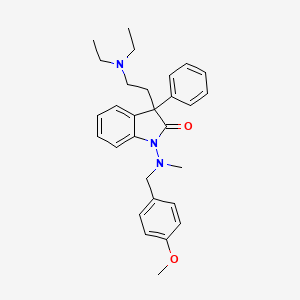 molecular formula C29H35N3O2 B12005268 3-(2-(Diethylamino)ethyl)-1-((p-methoxybenzyl)methylamino)-3-phenyl-2-indolinone CAS No. 33391-32-1