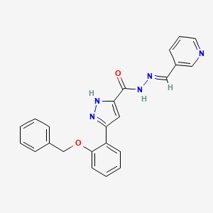 molecular formula C23H19N5O2 B12005300 3-(2-(Benzyloxy)phenyl)-N'-(pyridin-3-ylmethylene)-1H-pyrazole-5-carbohydrazide CAS No. 634895-22-0