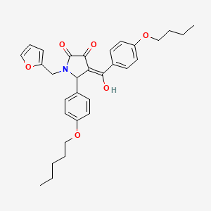 molecular formula C31H35NO6 B12005306 4-(4-Butoxybenzoyl)-1-(2-furylmethyl)-3-hydroxy-5-[4-(pentyloxy)phenyl]-1,5-dihydro-2H-pyrrol-2-one CAS No. 617695-78-0