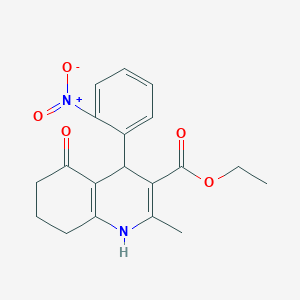 molecular formula C19H20N2O5 B12005395 Ethyl 2-methyl-4-(2-nitrophenyl)-5-oxo-1,4,5,6,7,8-hexahydroquinoline-3-carboxylate 