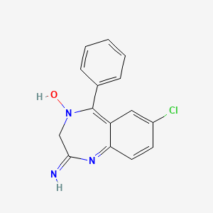 molecular formula C15H12ClN3O B1200541 3H-1,4-Benzodiazepin-2-amine, 7-chloro-5-phenyl-, 4-oxide CAS No. 7722-15-8