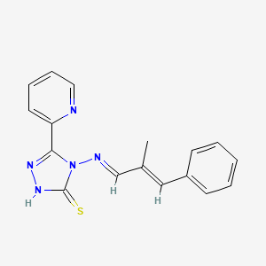 molecular formula C17H15N5S B12005457 4-((2-Methyl-3-phenylallylidene)amino)-3-(pyridin-2-yl)-1H-1,2,4-triazole-5(4H)-thione CAS No. 497823-79-7
