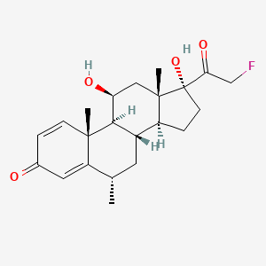 molecular formula C22H29FO4 B1200547 6α-甲基-11β,17α-二羟基-21-氟孕烯-1,4-二烯-3,20-二酮 CAS No. 437-99-0