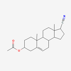 molecular formula C22H31NO2 B12005761 17-Cyanoandrost-5-en-3-yl acetate 