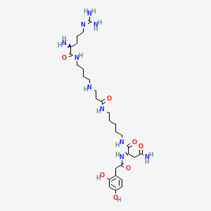 B1200592 (2S)-N-[5-[3-[4-[[(2S)-2-amino-5-(diaminomethylideneamino)pentanoyl]amino]butylamino]propanoylamino]pentyl]-2-[[2-(2,4-dihydroxyphenyl)acetyl]amino]butanediamide CAS No. 107288-22-2