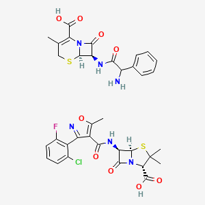 molecular formula C35H34ClFN6O9S2 B1200601 Flucexin CAS No. 79806-18-1