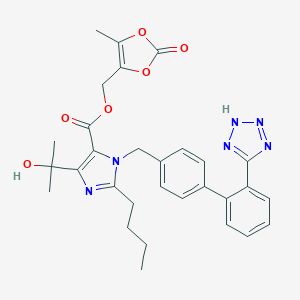 molecular formula C30H32N6O6 B120061 (5-Methyl-2-oxo-1,3-dioxol-4-yl)methyl 1-((2'-(1H-tetrazol-5-yl)-[1,1'-biphenyl]-4-yl)methyl)-2-butyl-4-(2-hydroxypropan-2-yl)-1H-imidazole-5-carboxylate CAS No. 144689-78-1