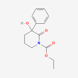 molecular formula C14H17NO4 B1200618 Ethyl 3-hydroxy-2-oxo-3-phenylpiperidine-1-carboxylate CAS No. 65379-07-9