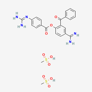 4-Amidino-2-benzoylphenyl 4-guanidinobenzoate dimethanesulfonate